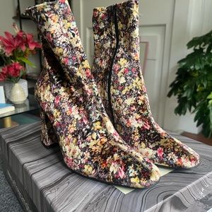 Jeffrey Campbell multi velvet floral bootie